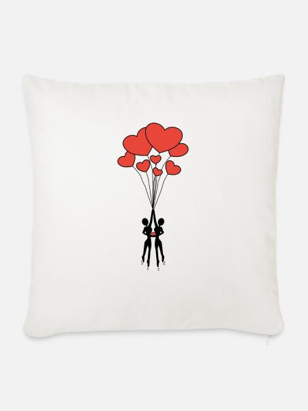 2 Frauen lieben sich - Sofakissenbezug 45 x 45 cm - Naturweiß 