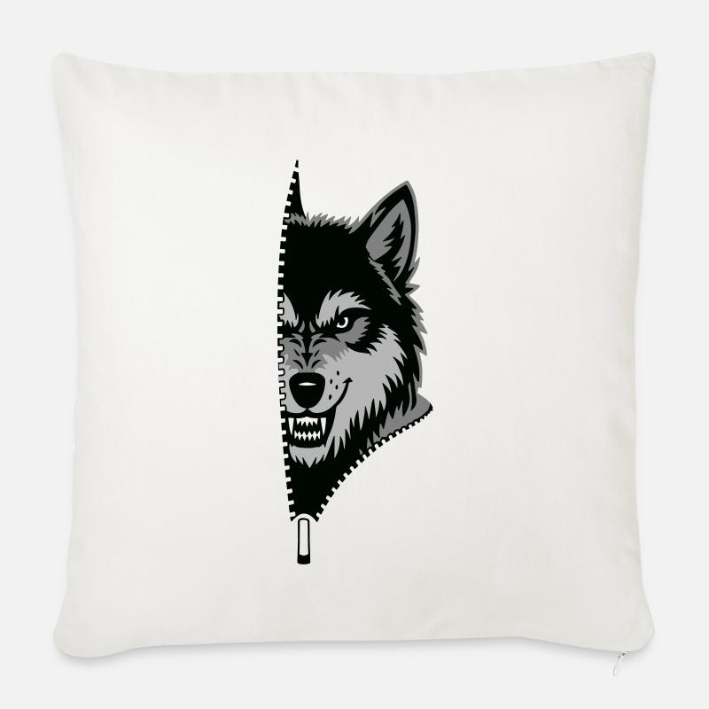 Wolf - Sofakissenbezug 45 x 45 cm - Naturweiß