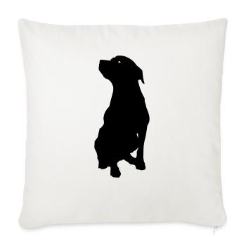 Chien - Housse de coussin décorative 45 x 45 cm - blanc nature - Devant