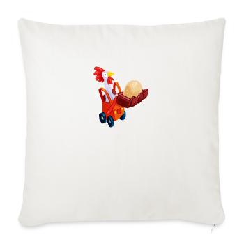 Chicken in an excavator - Sofa pillowcase 17,3'' x 17,3'' (45 x 45 cm) - natural white - Front
