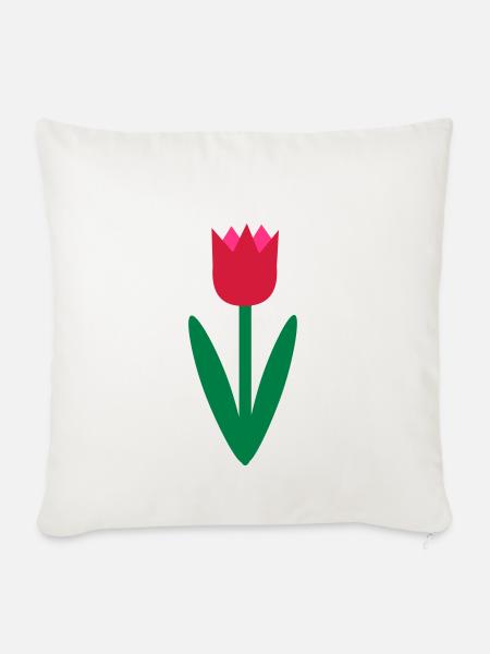 Tulpe Pflanze Zeichnung Blume Geschenkidee Blüten - Sofakissenbezug 45 x 45 cm - Naturweiß 
