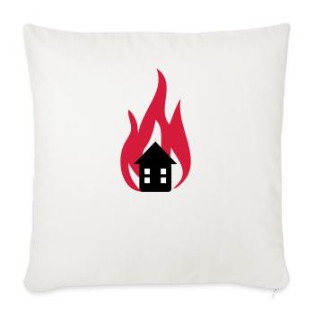 Feuer Haus 3c - Sofakissenbezug 45 x 45 cm - Naturweiß  - Vorne