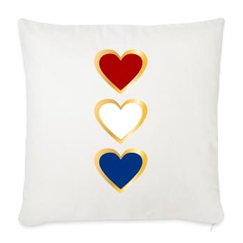 Flagge des Herzens der Niederlande - Sofakissenbezug 45 x 45 cm - Naturweiß  - Vorne