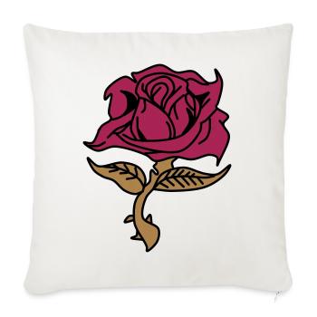 Rose (fleur) - Housse de coussin décorative 45 x 45 cm - blanc nature - Devant