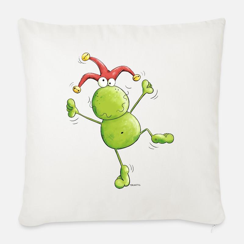 Karneval Frosch - Sofakissenbezug 45 x 45 cm - Naturweiß