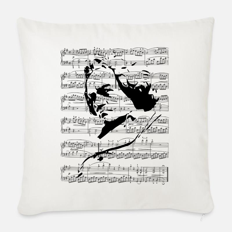Beethoven - Sofakissenbezug 45 x 45 cm - Naturweiß 