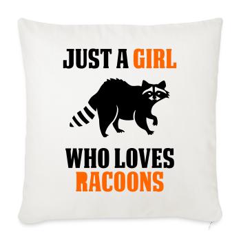 JUSTE UNE FILLE QUI AIME LES RATONS LAVEURS - Housse de coussin décorative 45 x 45 cm - blanc nature - Devant