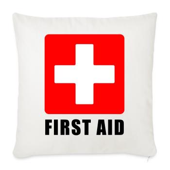 First Aid Medical Cross Sicherheitssymbol Vektor-Symbol - Sofakissenbezug 45 x 45 cm - Naturweiß  - Vorne