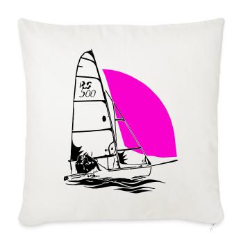 RS 500 Régate de dériveurs à voile voile de couleur - Housse de coussin décorative 45 x 45 cm - blanc nature - Devant
