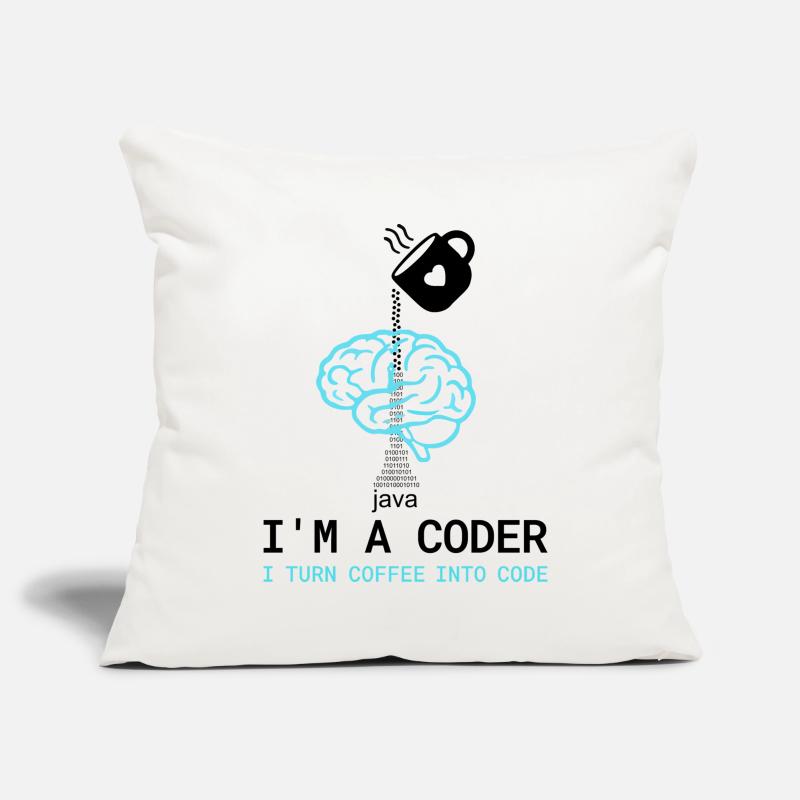 Coder T-Shirt: Coffee into Code – Nerdy Programmie Sofa pillowcase 17,3'' x 17,3'' (45 x 45 cm)