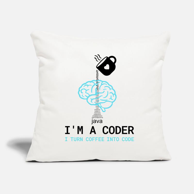Coder T-Shirt: Coffee into Code – Nerdy Programmie Sofa pillowcase 17,3'' x 17,3'' (45 x 45 cm)