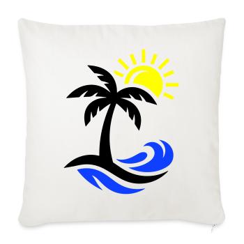 Océan Palm Tree Beach - Housse de coussin décorative 45 x 45 cm - blanc nature - Devant