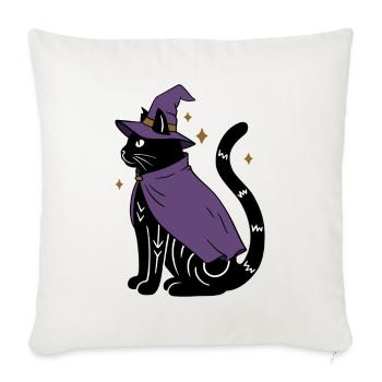 Magische Halloween Katze als Hexe - Bunt - Sofakissenbezug 45 x 45 cm - Naturweiß  - Vorne