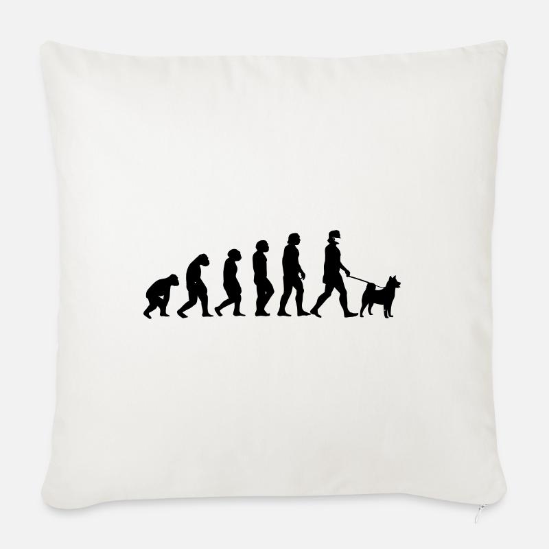 Evolution dog - Sofa pillowcase 17,3'' x 17,3'' (45 x 45 cm) - natural white