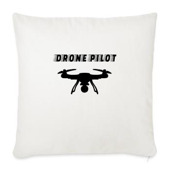 DRONE: Pilote de drone - Housse de coussin décorative 45 x 45 cm - blanc nature - Devant