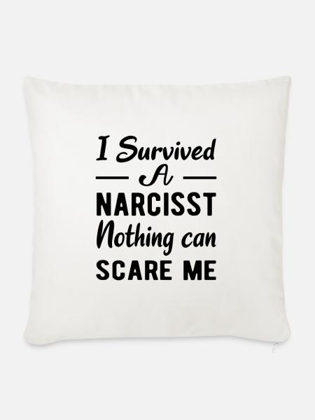 DOMESTIC VIOLENCE AWARENESS I Survived Narcissist - Sofakissenbezug 45 x 45 cm - Naturweiß