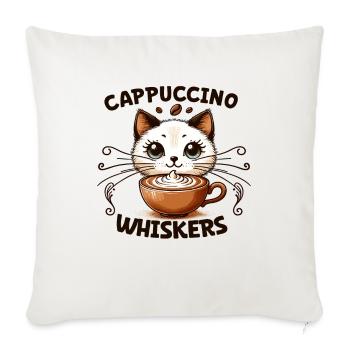 Pause-café amoureux des chats, amoureux du café chat mignon - Housse de coussin décorative 45 x 45 cm - blanc nature - Devant