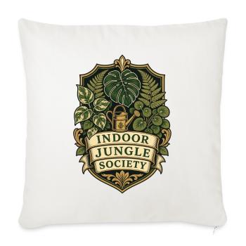 Indoor Jungle Society – Zimmerpflanzen Club - Sofakissenbezug 45 x 45 cm - Naturweiß  - Vorne