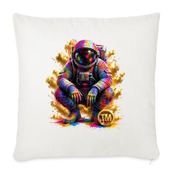 Farbenfrohe Weltraumastronautin - Sofakissenbezug 45 x 45 cm - Naturweiß  - Vorne