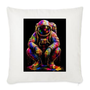 Farbenfrohe Weltraumastronautin - Sofakissenbezug 45 x 45 cm - Naturweiß  - Vorne