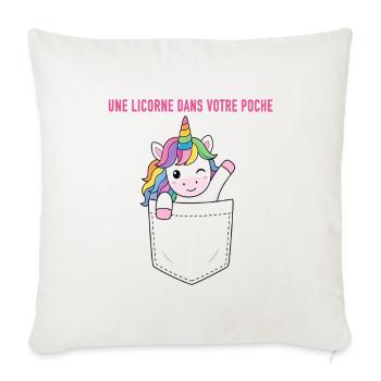 Une licorne dans votre poche - Housse de coussin décorative 45 x 45 cm - blanc nature - Devant