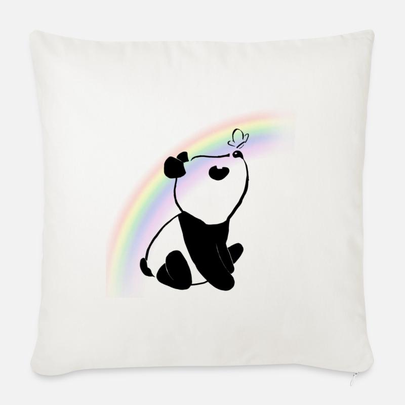 panda - Housse de coussin décorative 45 x 45 cm - blanc nature