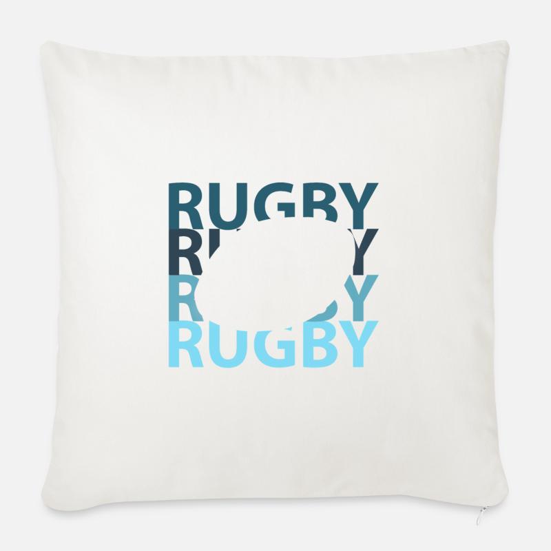 rugby - Housse de coussin décorative 45 x 45 cm - blanc nature