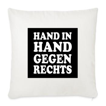 Hand in hand gegen rechts - Sofakissenbezug 45 x 45 cm - Naturweiß  - Vorne