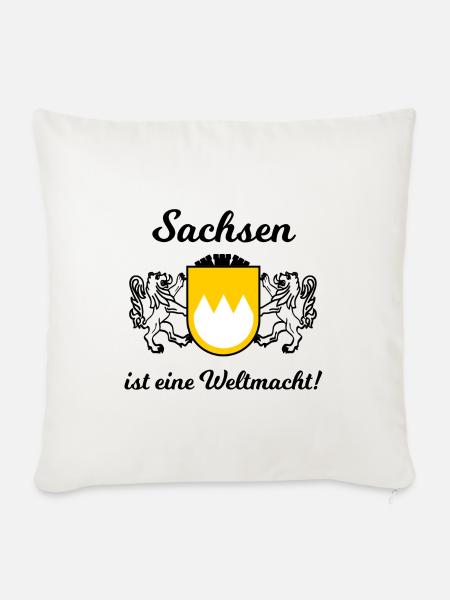Die Fans aus Sachsen - Sofakissenbezug 45 x 45 cm - Naturweiß