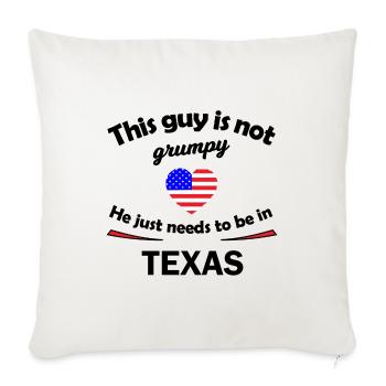 Fans des États-Unis et du Texas - Housse de coussin décorative 45 x 45 cm - blanc nature - Devant