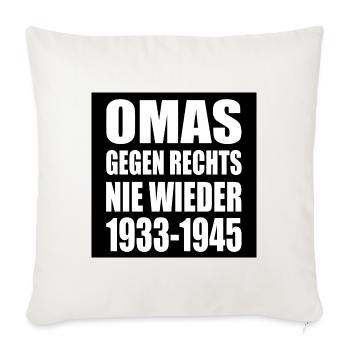 Omas gegen rechts - Sofakissenbezug 45 x 45 cm - Naturweiß  - Vorne