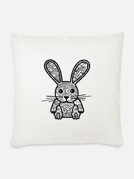 Hase - Sofakissenbezug 45 x 45 cm - Naturweiß