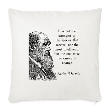 Cite Darwin Biology Theory of Evolution - Sofa pillowcase 17,3'' x 17,3'' (45 x 45 cm) - natural white - Front
