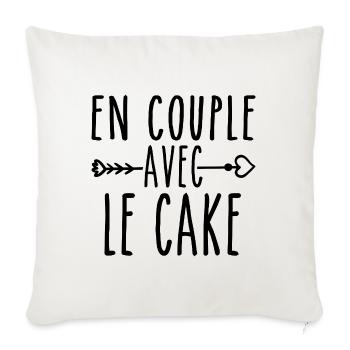 En Couple avec Cake, cadeau Fans de Cake - Housse de coussin décorative 45 x 45 cm - blanc nature - Devant