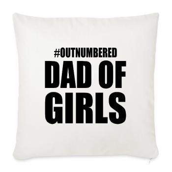 Dad of girls - Housse de coussin décorative 45 x 45 cm - blanc nature - Devant