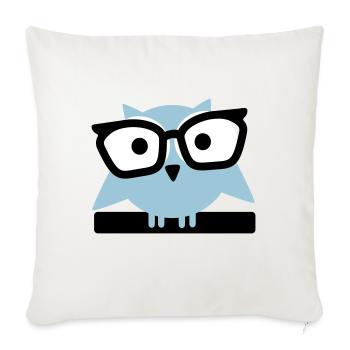owl with glasses - Sofa pillowcase 17,3'' x 17,3'' (45 x 45 cm) - natural white - Front