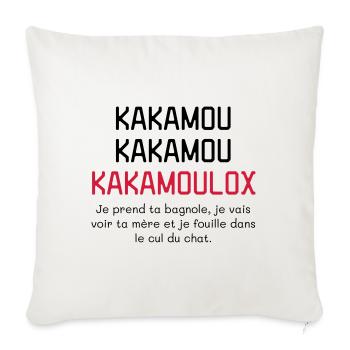 Kamoulox ! Humour - Drôle - Blague - Housse de coussin décorative 45 x 45 cm - blanc nature - Devant