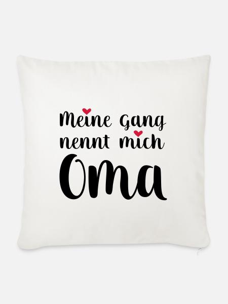 Oma - Sofakissenbezug 45 x 45 cm - Naturweiß
