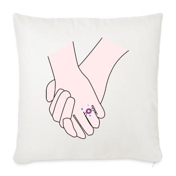 Se tenir la main Journée du mercredi - Housse de coussin décorative 45 x 45 cm - blanc nature - Devant