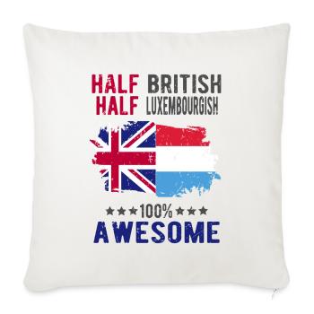 Moitié britannique moitié luxembourgeois - Housse de coussin décorative 45 x 45 cm - blanc nature - Devant
