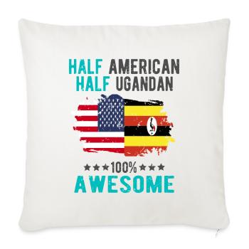 Half American Half Ugandan - Sofa pillowcase 17,3'' x 17,3'' (45 x 45 cm) - natural white - Front