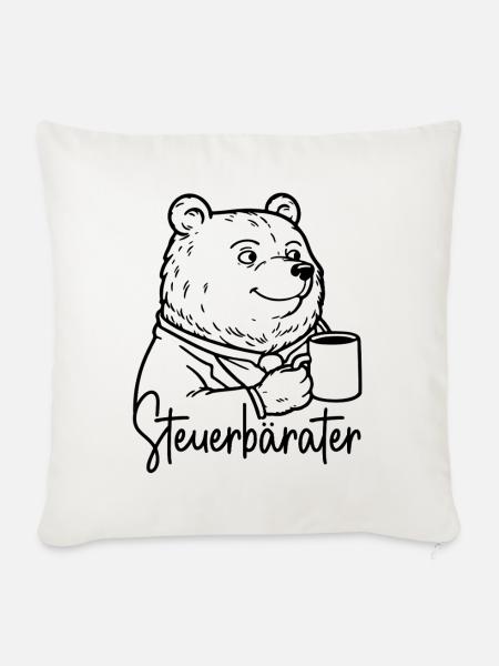 Steuerberater Bär Kaffeetasse Kaffee Steuerbärater - Sofakissenbezug 45 x 45 cm - Naturweiß