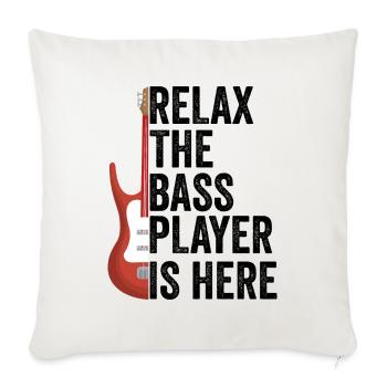 Cadeau de bassiste basse électrique bassiste bassiste - Housse de coussin décorative 45 x 45 cm - blanc nature - Devant