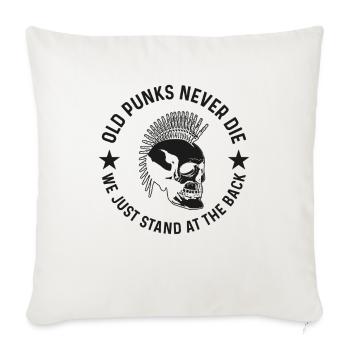 Vieux punk rock pépé drôle - Housse de coussin décorative 45 x 45 cm - blanc nature - Devant