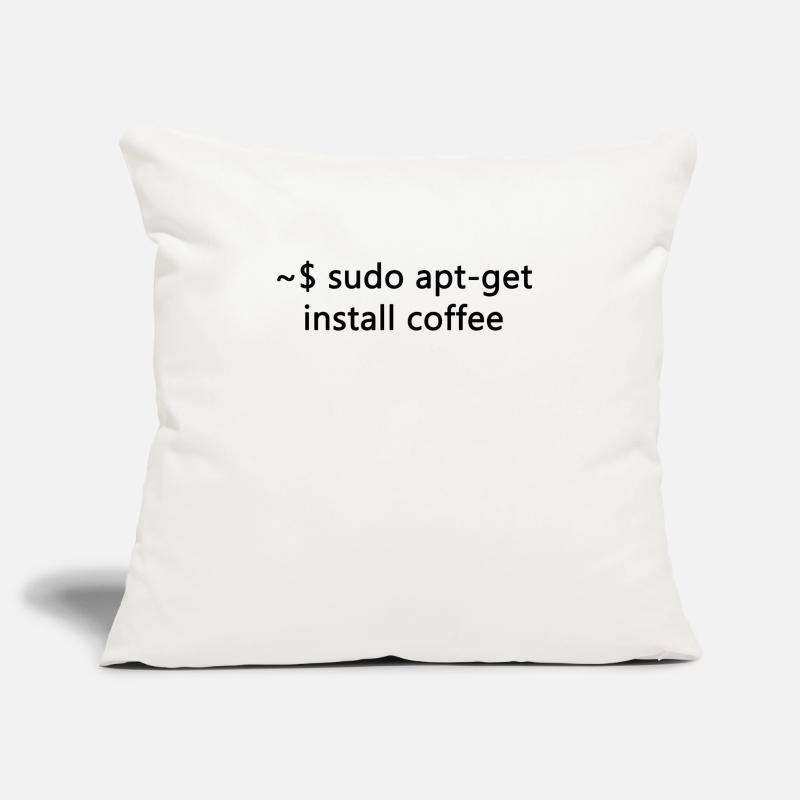 sysadmin linux sudo apt-get coffee programmer Housse de coussin décorative 45 x 45 cm
