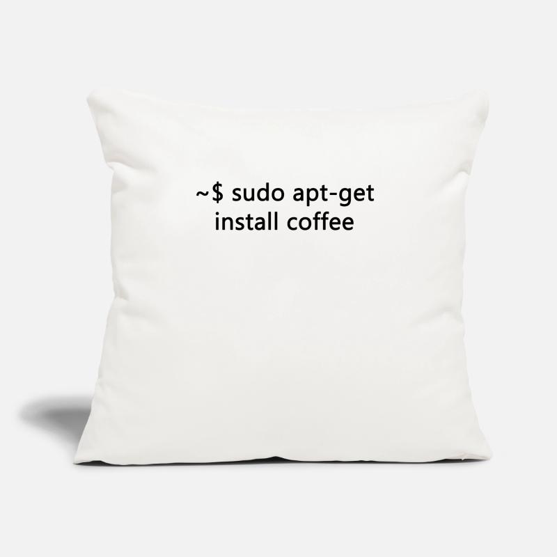 sysadmin linux sudo apt-get coffee programmer Housse de coussin décorative 45 x 45 cm