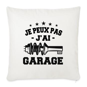Je Peux Pas J'Ai Garage - Housse de coussin décorative 45 x 45 cm - blanc nature - Devant