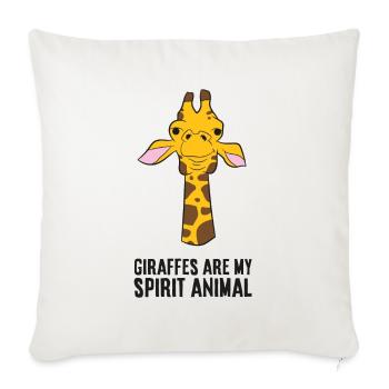 Giraffen sind mein Geisttier Lustige Giraffe - Sofakissenbezug 45 x 45 cm - Naturweiß  - Vorne