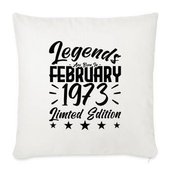 Naissance En Février 1973. Cadeau d'anniversaire. - Housse de coussin décorative 45 x 45 cm - blanc nature - Devant
