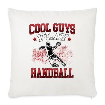 King plays Handball Handballer Handballspieler - Sofakissenbezug 45 x 45 cm - Naturweiß  - Vorne